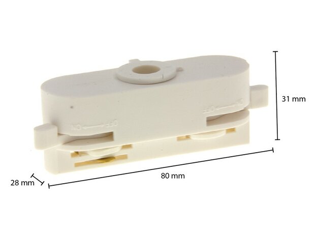 1-FASE ADAPTER VOOR 1-FASE RAILS WIT OF ZWART