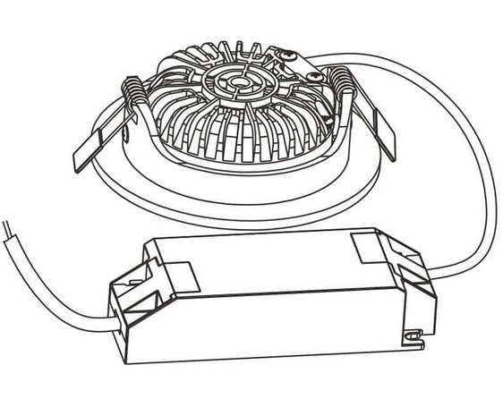 ULTRA SLIM LED INBOUWSPOT DIM TO WARM IP44 230V 5W 420LM ZWART 