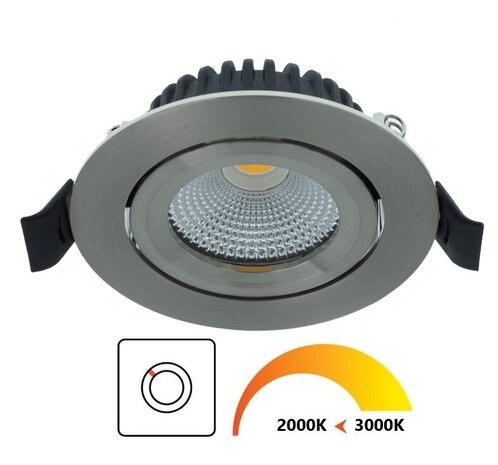 ULTRA SLIM LED INBOUWSPOT DIM TO WARM IP44 230V 5W 420LM ZILVER