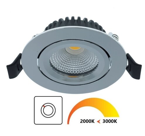 ULTRA SLIM LED INBOUWSPOT DIM TO WARM IP44 230V 5W 420LM CHROOM