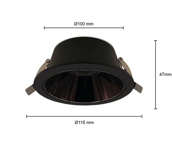 LED DOWNLIGHT KERBER CCT-SWITCH 230V 10W 800LM ZWART