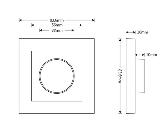 AFDEKRAAM ZWART LED DIMMER UNIVERSEEL 