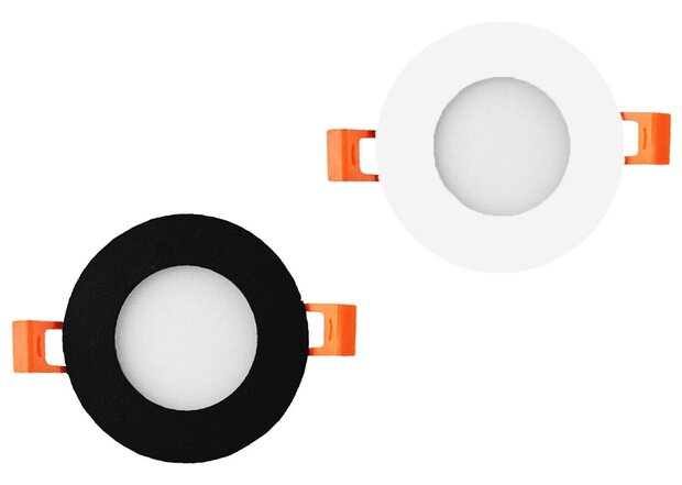 LED DOWNLIGHT SLIM ZWART/WIT IP44 230V 3W 3000K/4000K