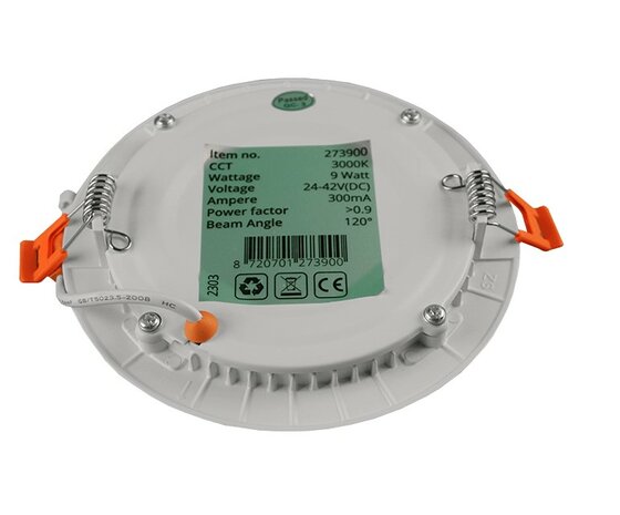 LED DOWNLIGHT SLIM ZWART/WIT IP44 230V 9W 3000K/4000K