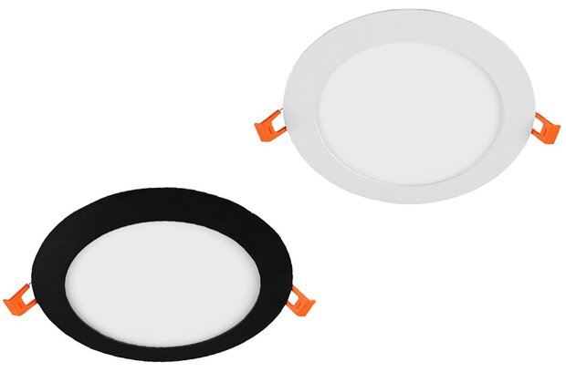 LED DOWNLIGHT SLIM ZWART/WIT IP44 230V 12W 3000K/4000K