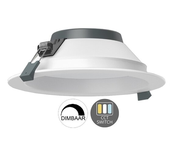 LED DOWNLIGHT CCT-SWITCH & DIMBAAR 230V 15W 1545LM WIT