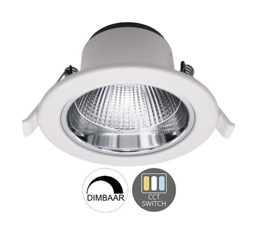 LED DOWNLIGHT 60° CCT-SWITCH & DIMBAAR 230V 10W 967LM WIT