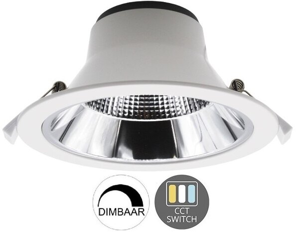 LED DOWNLIGHT 60° CCT-SWITCH & DIMBAAR 230V 20W 2089LM WIT