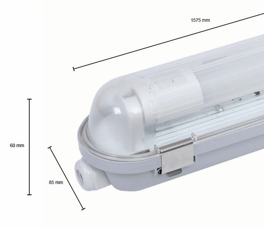 PREMIUM IP65 LED TL-ARMATUUR 150CM ENKEL 230V T8 G13 