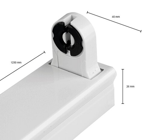 IP22 LED TL-ARMATUUR 1 X 120CM 230V T8 G13 