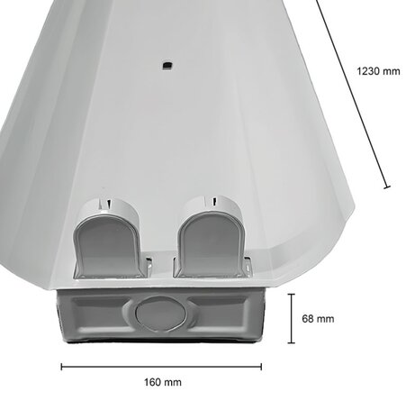 IP22 LED TL-ARMATUUR REFLECTOR 2 X 120CM 230V T8 G13 