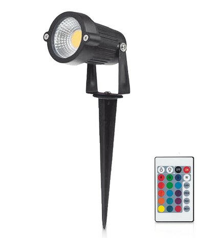 RGB LED TUINSPOT MET GRONDPEN IP65 230V 6W MULTICOLOR