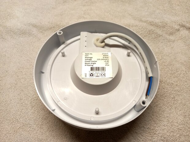 LED BULKHEAD ROND WIT IP54 8W 810LM 4000K 