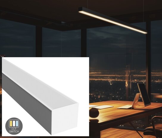 LED LINEAR ARMATUUR WHITE 150CM 50W 6250LM CCT-SWITCH 