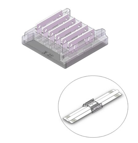 COB LED STRIP CONNECTOR VOOR 12-MM RGB+CCT COB STRIPS