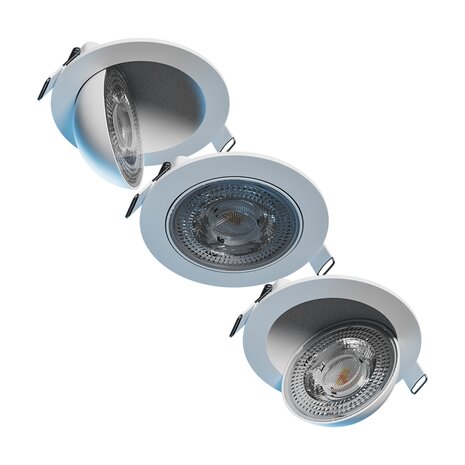 LED INBOUWSPOT 0-90° ZWENKBAAR 230V 6,5W 850LM CCT-SWITCH
