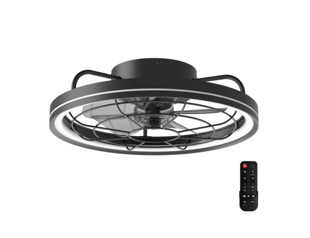 LED PLAFONDVENTILATOR MET LAMP ZWART 40W 4400LM DIMBAAR 2700K-6500K