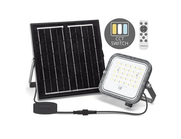 SOLAR LED VERSTRALER DIMBAAR & CCT-SWITCH 50W 500LM 
