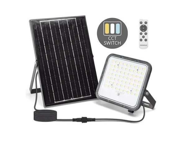 SOLAR LED VERSTRALER DIMBAAR & CCT-SWITCH 100W 1000LM 