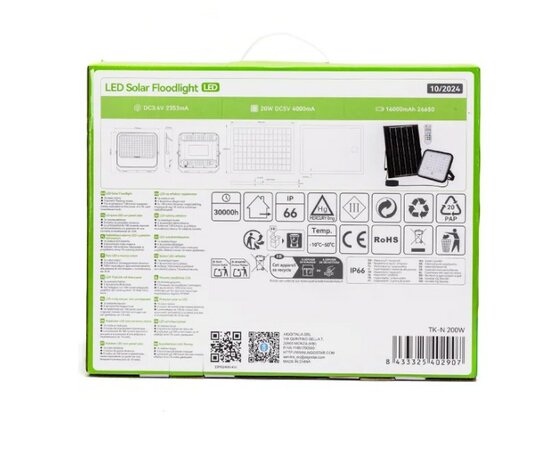 SOLAR LED VERSTRALER RGB+W & DIMBAAR 200W + REMOTE 