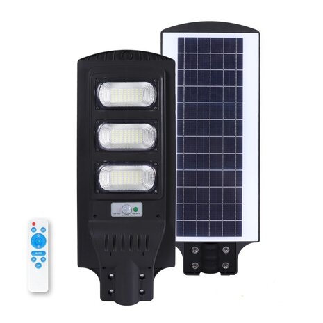 LED STRAATLAMP OP ZONNE-ENERGIE SENSOR/REMOTE 850LM 6500K 