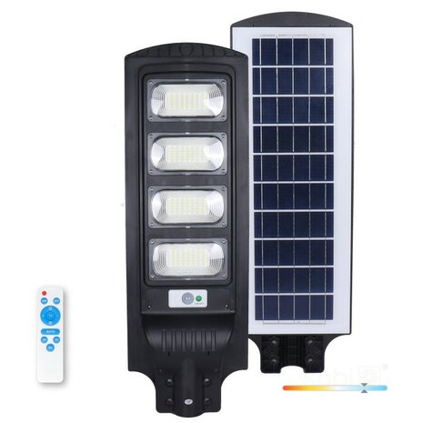 LED STRAATLAMP OP ZONNE-ENERGIE SENSOR/REMOTE 1100LM 6500K 