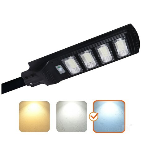 LED STRAATLAMP OP ZONNE-ENERGIE SENSOR/REMOTE 1100LM 6500K 