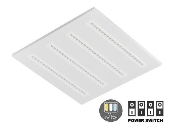 LED LOUVRE PANEEL WIT 60X60CM UGR-16 POWER & CCT-SWITCH 