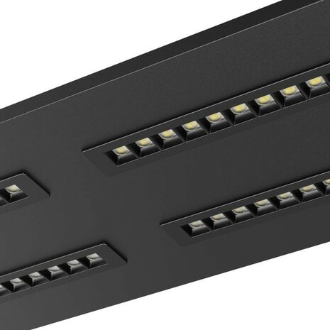LED LOUVRE PANEEL ZWART 120X30CM UGR-16 POWER & CCT-SWITCH 