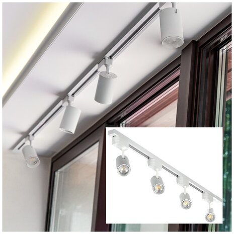 1-FASE TRACK SET NEXTRACK WHITE 1-METER - 4 X RAILSPOTS 