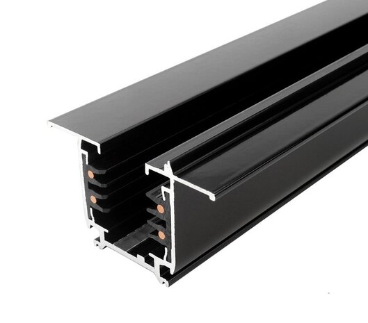 INBOUW 3-FASE RAIL TRACK ZWART 1-METER - 2-METER OF 3-METER
