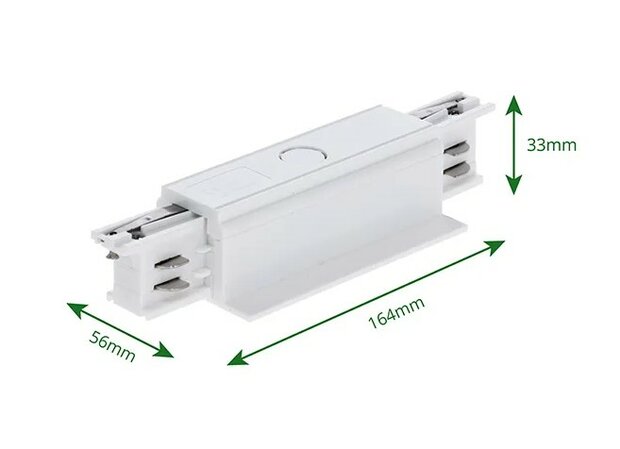 I-CONNECTOR VOOR INBOUW 3-FASE RAIL WIT OF ZWART