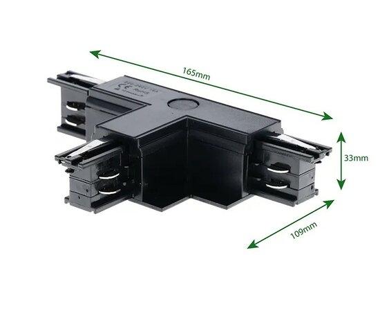 T-CONNECTOR LINKS-2 VOOR INBOUW 3-FASE RAIL WIT OF ZWART