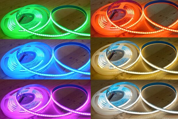 RGB+CCT COB LED STRIP 24V/DC 560LED/M. 15W/M. MULTICOLOR & 2700K-6500K 