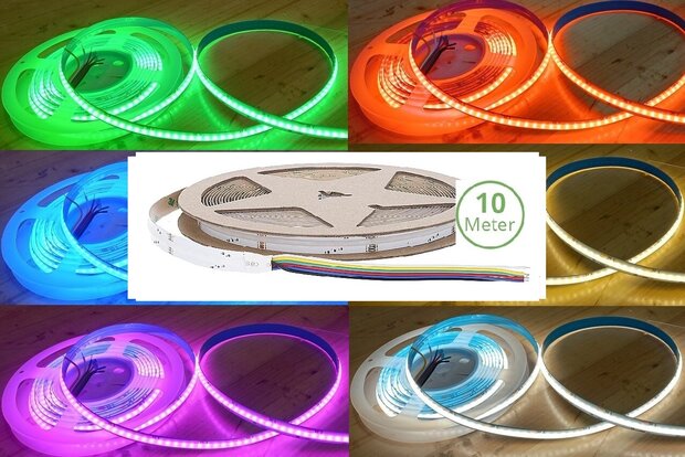 RGB+CCT COB LED STRIP 24V/DC 560LED/M. 15W/M. MULTICOLOR & 2700K-6500K 