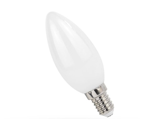 LED FILAMENT KAARSLAMP C35 MAT GLAS 230V E14 4W 410LM 4000K  