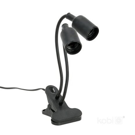 KLEMSPOT CLIPY-DUO ZWART E27 1,7M KABEL MET STEKKER/SCHAKELAAR 