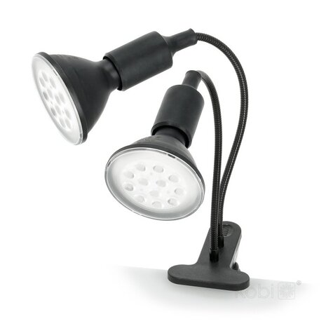 KLEMSPOT CLIPY-DUO ZWART E27 1,7M KABEL MET STEKKER/SCHAKELAAR 
