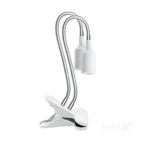 KLEMSPOT CLIPY-DUO WIT E27 1,7M KABEL MET STEKKER/SCHAKELAAR 