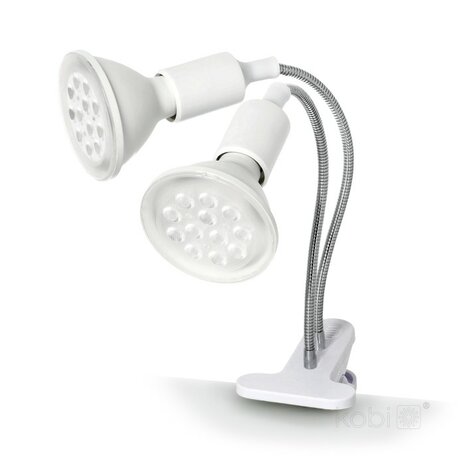 KLEMSPOT CLIPY-DUO WIT E27 1,7M KABEL MET STEKKER/SCHAKELAAR 