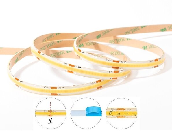 COB LED STRIP IP65 24V/DC 10W/M. CRI-90 4 LICHTKLEUREN