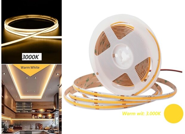 COB LED STRIP IP65 24V/DC 10W/M. CRI-90 4 LICHTKLEUREN