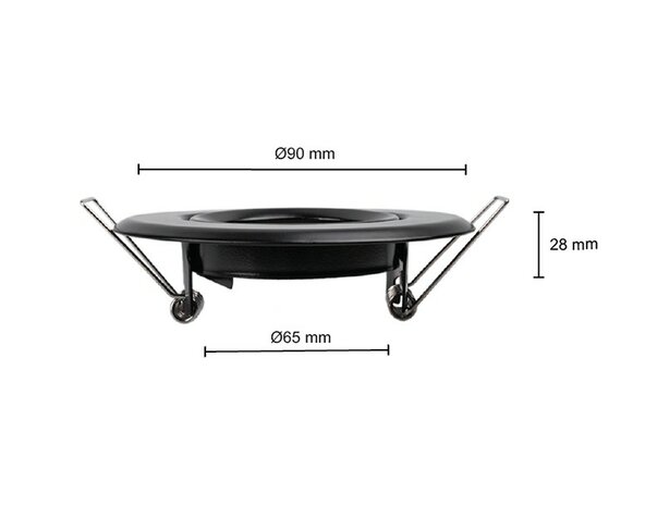 INBOUWARMATUUR ECO Ø90-MM ZWART METAAL GU10/MR16