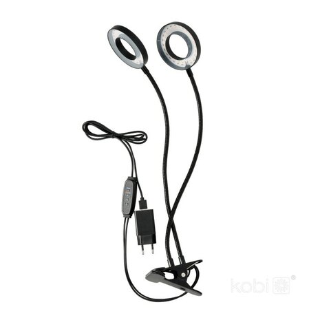 LED KWEEKLAMP VITARO-RING 2 MET TIMER/DIMMER