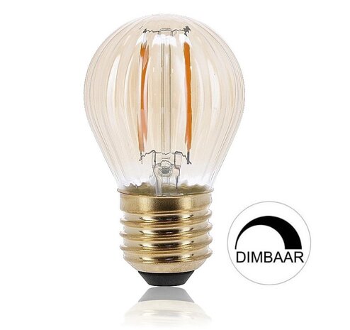 LED FILAMENT G45 MINI-LAMP AMBER E27 2W 125LM 2000K  