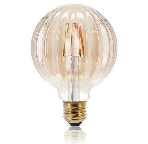 LED FILAMENT G95 GLOBE AMBER DIMBAAR E27 5W 363LM 2000K  
