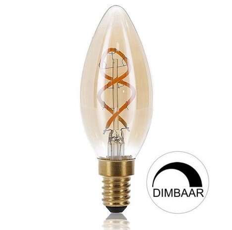 LED FILAMENT CANDLE KAARSLAMP AMBER E14 2W 87LM 2000K  