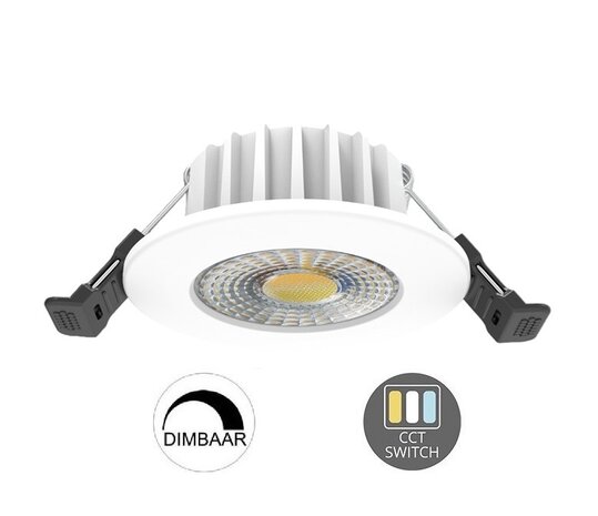 LED INBOUWSPOT SLIM WIT IP65 38°/60° CCT-SWITCH 6W 600LM 