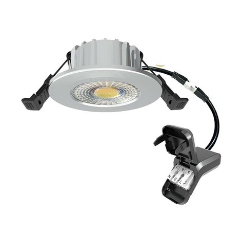 LED INBOUWSPOT SLIM ZILVER IP65 38°/60° CCT-SWITCH 6W 600LM 