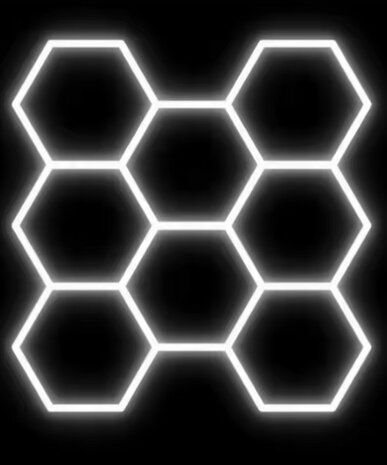 LED HEXAGON 8 HONINGRATEN COMPLEET SET KOEL WIT 